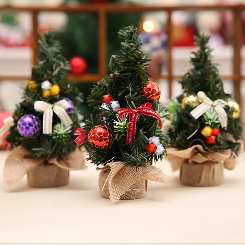 

MLAEY PVC Mini Christmas Trees Xmas Home Decorations Small Pine Tree Christmas Miniature Tree Festival Home Ornaments