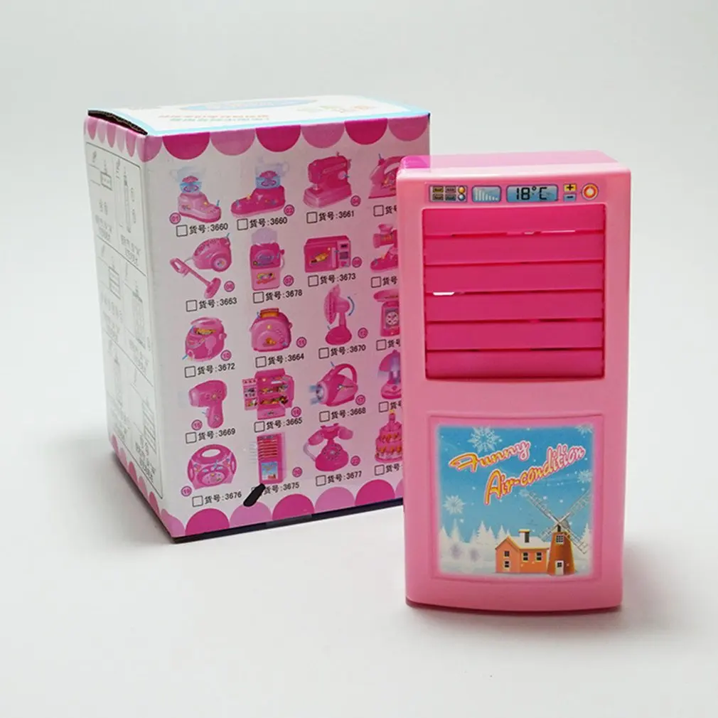 PinkAir conditioning Детские Мини-кухонные электрические игрушки, набор для моделирования, электрическая мебель, маленькая бытовая техника, игрушки для девочек - Цвет: PinkAir conditioning