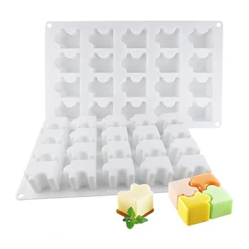 

20-Cavity Puzzle Shaped Cake mold Puzzle Chocolate Mold Silicone Mold Ice Plaid Mold Pastry Mold Handmade Soap Chocolate Mold