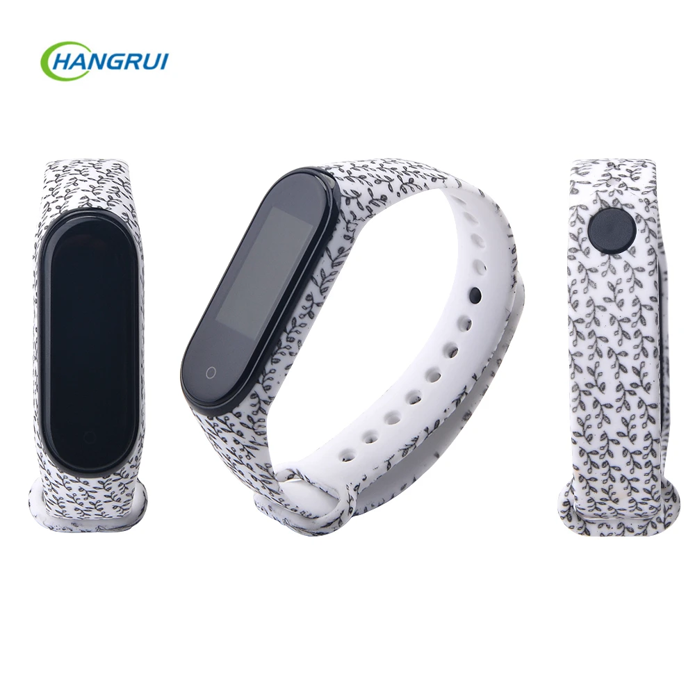 little sapling Для mi band 3 4 ремешок с принтом силиконовый ремешок на запястье для xiaomi mi band 3 Replacemet Камуфляжный браслет для mi band 3 браслет - Цвет: little sapling
