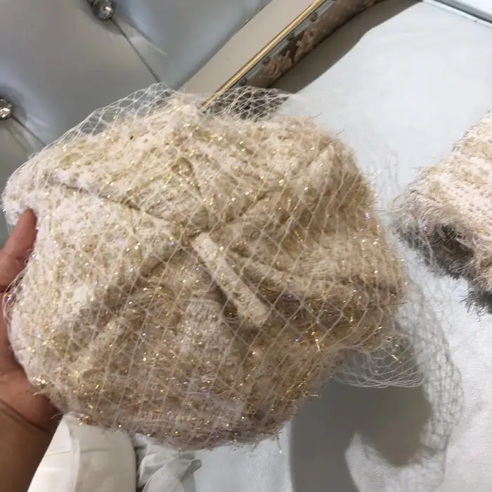 Осень золотой Шелковый аромат шерстяной костюм пальто+ половина юбка+ шляпа костюм из трех предметов однобортный комплект из 3 предметов для женщин