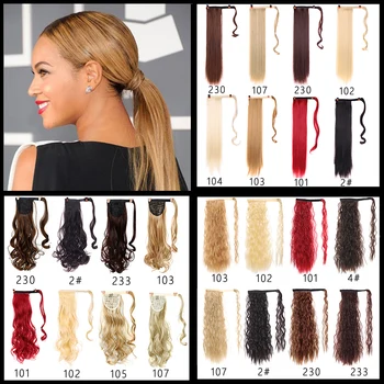 

MUMUPI Long Curly Clip In thin Hair Tail False Hair Ponytail Hairpiece With Hairpins Synthetic Hair brown Extension wig