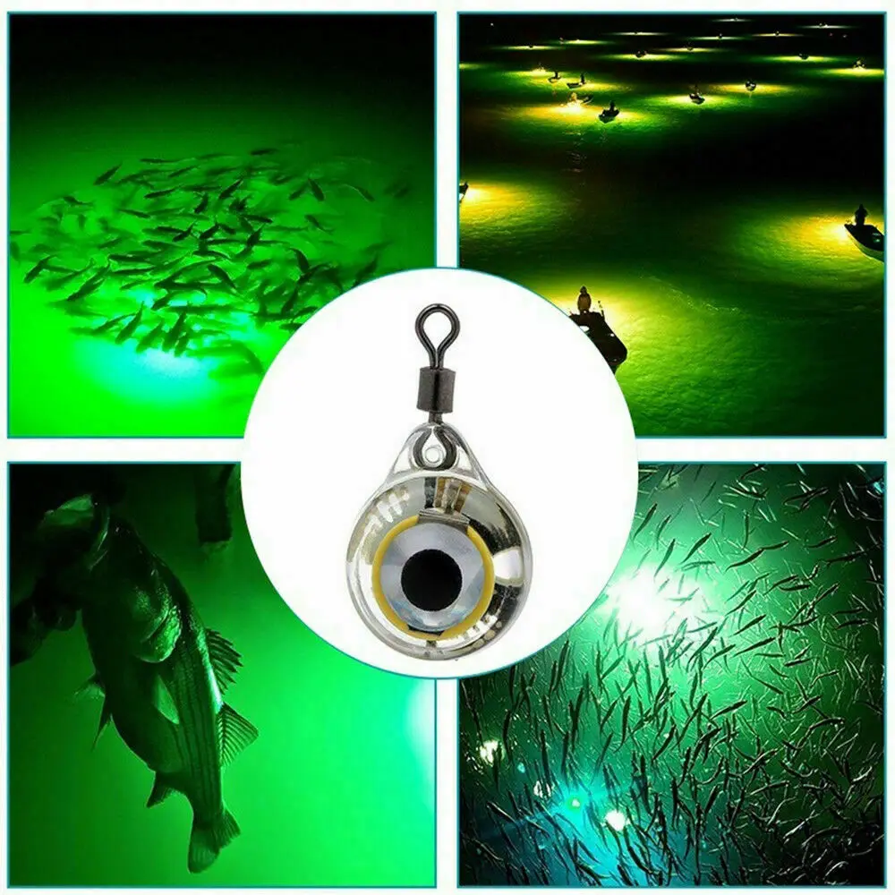 20Pcs Fishing Lure Light Deep Drop Underwater Water-Triggered Designed Light Bait Flasher Bass Halibut Walleye Lures Attractant underwater pool lights