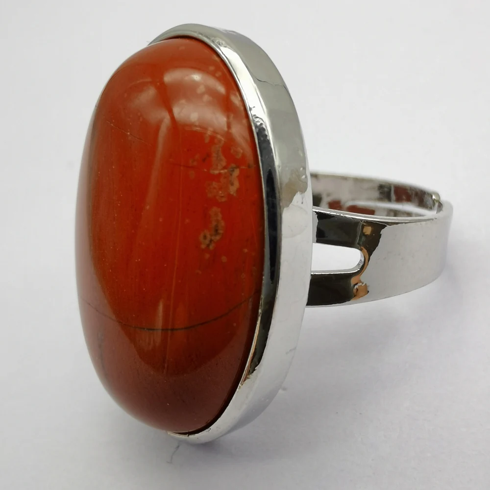 Red Jasper Лабрадорит Амазонит Лапис тигровый глаз унакит эпидот песчаник Картина Камень Овальный драгоценный камень палец кольцо размер 8-9 ювелирные изделия для подарка 1 шт - Цвет основного камня: Red Jasper