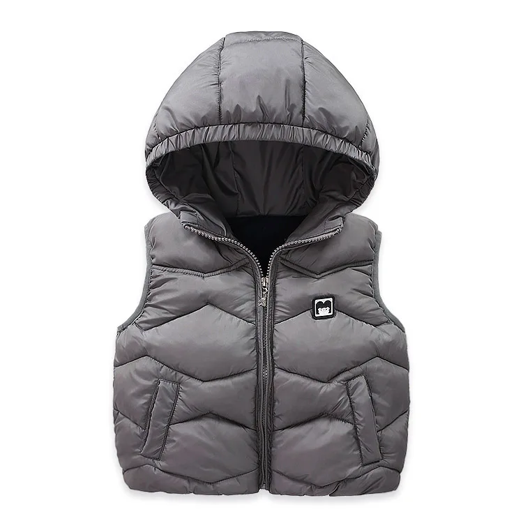 Gray Ircomll/Детские жилеты; детский жилет; теплая куртка с капюшоном для младенцев; хлопковая детская одежда; детская верхняя одежда - Цвет: Gray