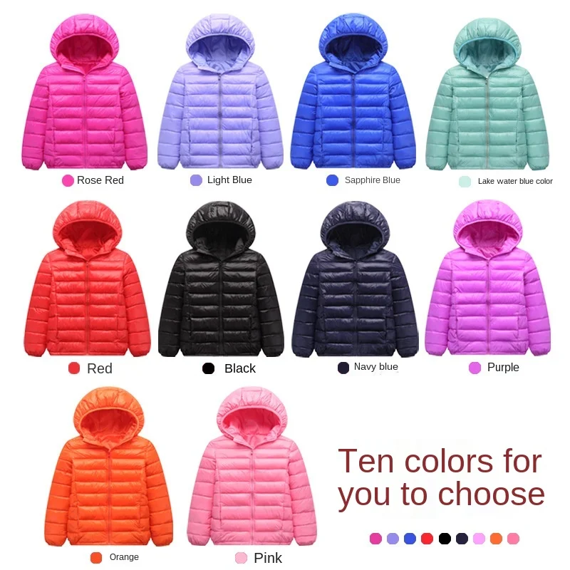 Kids Hooded Down Jacket - Warm Autumn Winter Coat for Boys and Girls