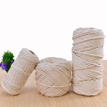

Macrame Cotton Cord 1/2/3/5/6mm Handmade Cotton Cord Thread Crochet Rope DIY Hanging Tapestry Weaving Yarn Knitting Rope Knit Ya