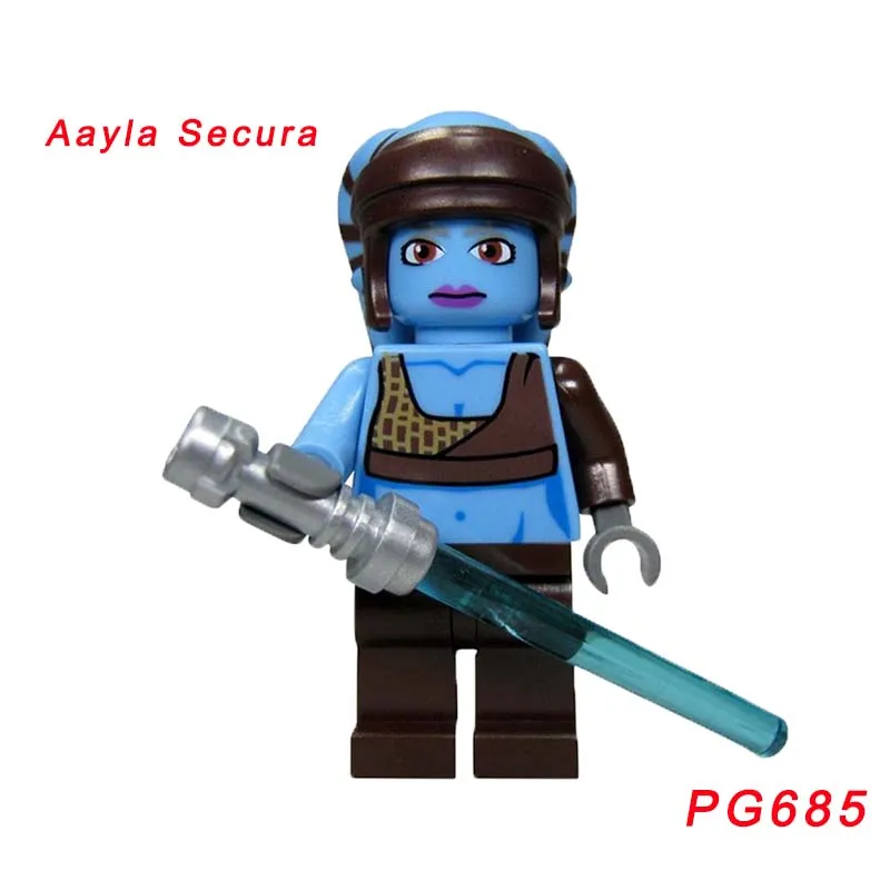 Одиночная Звездные войны джедая сатель Шан Aayla ecura Ahsoka Tano Luke qui gon Jinn Asajj Ventress Луминара ундули строительный блок - Цвет: pg685