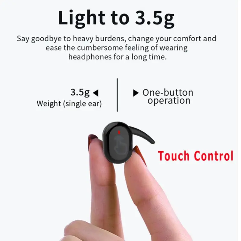 Bluetooth наушники 5,0 мини TWS беспроводная гарнитура с сенсорным управлением отпечатков пальцев спортивные наушники стерео беспроводные наушники с зарядным устройством
