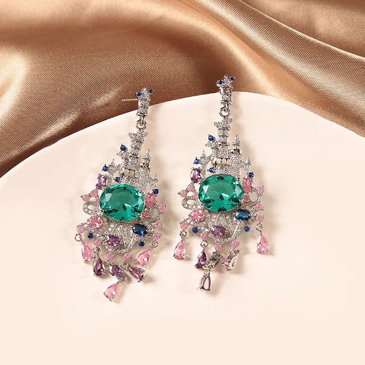 

EYER 2021 Fashion Crystal Zirconia CZ Micro Pave Pandent Dandle Earrings Women Wedding Party Banquet Gift Jewelry