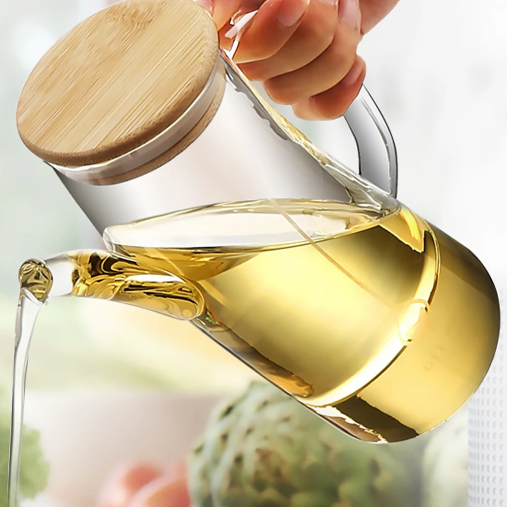 Pot de Rangement Étanche en Verre pour Huile d'Olive et Vinaigre