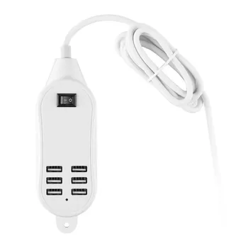 

6 USB Ports Phone Charger HUB 25W 5A Desktop EU/US Plug Wall Socket Charging Extension Socket Power Adapter For iPhone