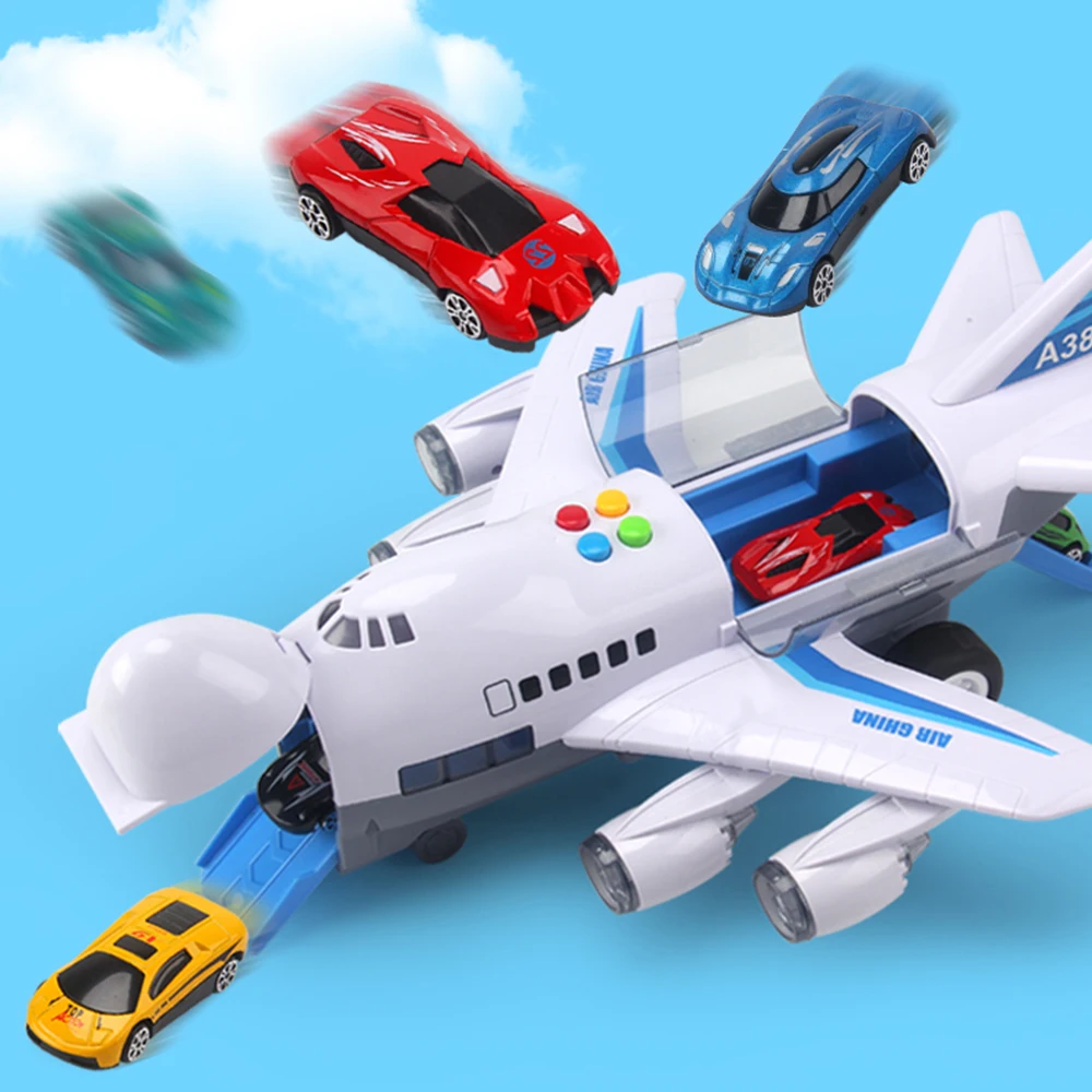 Музыкальная история, имитация трека, инерция, детская игрушка, самолет, большой размер, пассажирский самолет, детский Авиалайнер, игрушечный автомобиль, бесплатный подарок, карта