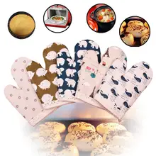 Симпатичные Прихватки для духовки термостойкие перчатки для духовки как изображение кухонные перчатки Pattern1-6