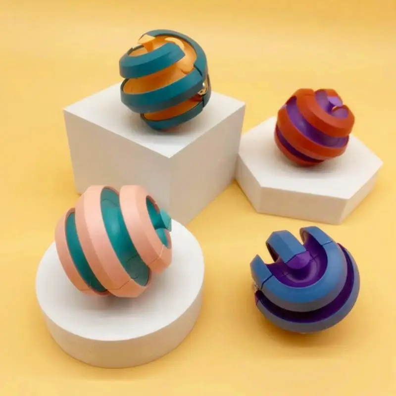 Rotating Marble Track Magical Bead Metal Fingertip Decompression Infinity Cube Spinner Relieve Stress Pinball Puzzle Deform Toys