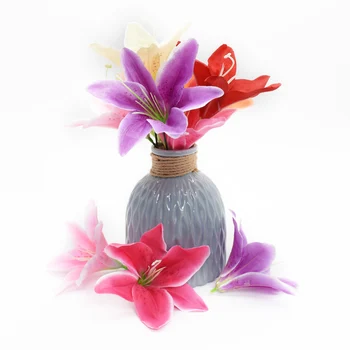 

6 Pieces Artificial flowers lily Wedding Home decoration accessories Orchid Candy box Diy Scrapbooking Brooch Bridal accessories