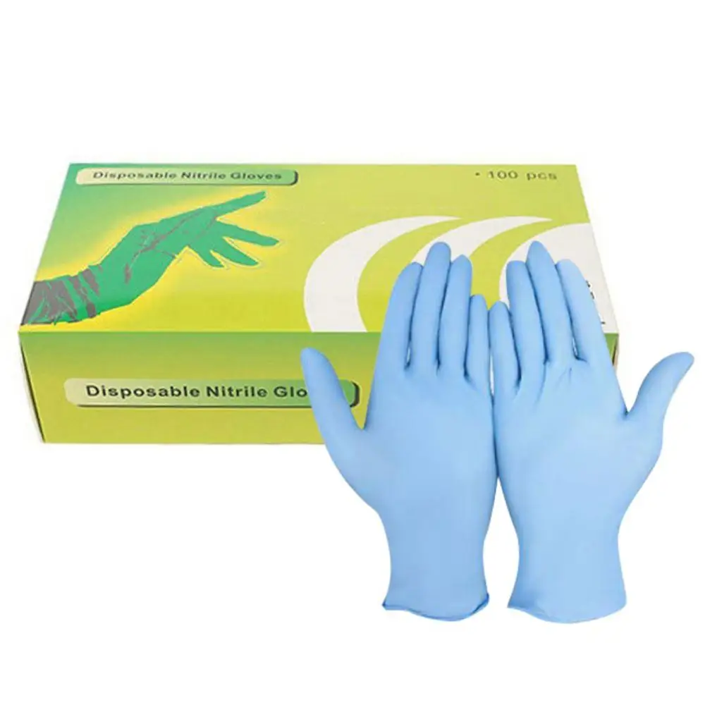 

100PCS Disposable Nitrile Glove Examination Gloves Rubber Antibacterial Waterproof And Oilproof Isolation Protective Gloves b