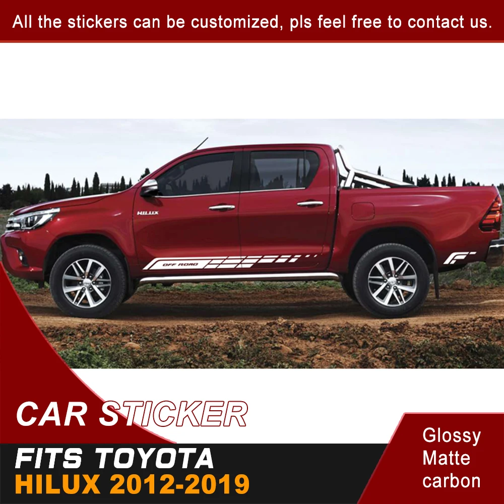 Side Door Stiker Mobil Off Road Garis Grafis Vinyl Decals Mobil Untuk Toyota Hilux 2012 2013 2014 2015 2016 2017 2018 2019 Mobil Stiker AliExpress