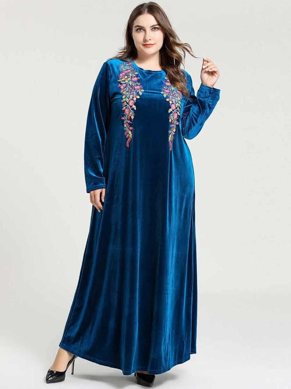 

New Holiday Dubai Abaya Long Sleeve Muslim Wedding Dress With Hijab Faldas For Ladies