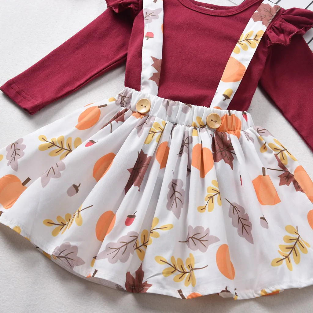 ARLONEE/топы для маленьких девочек на День Благодарения с тыквой+ юбка-комбинезон+ повязка на голову, одежда для мальчиков младенцев, комплект, roupa infantil