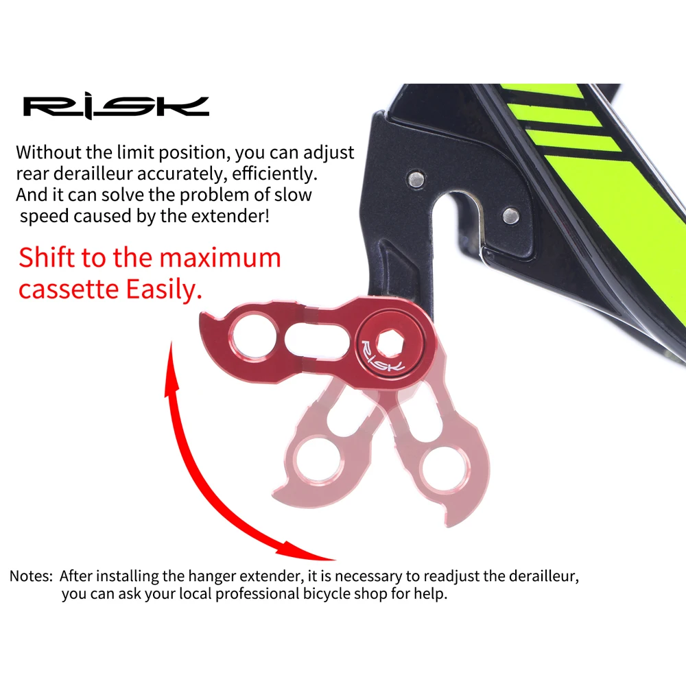 Rallonge de dérailleur avant - Patte de dérailleur rouge 11g. | Accessoires pour cassettes Rallonge de dérailleur avant - Patte de dérailleur rouge 11g. | Accessoires pour cassettes
