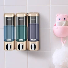 Дозатор жидкого мыла настенное крепление аксессуары для ванной комнаты 300 мл пластиковые дозаторы моющего средства шампунь бутылка кухонного мыла