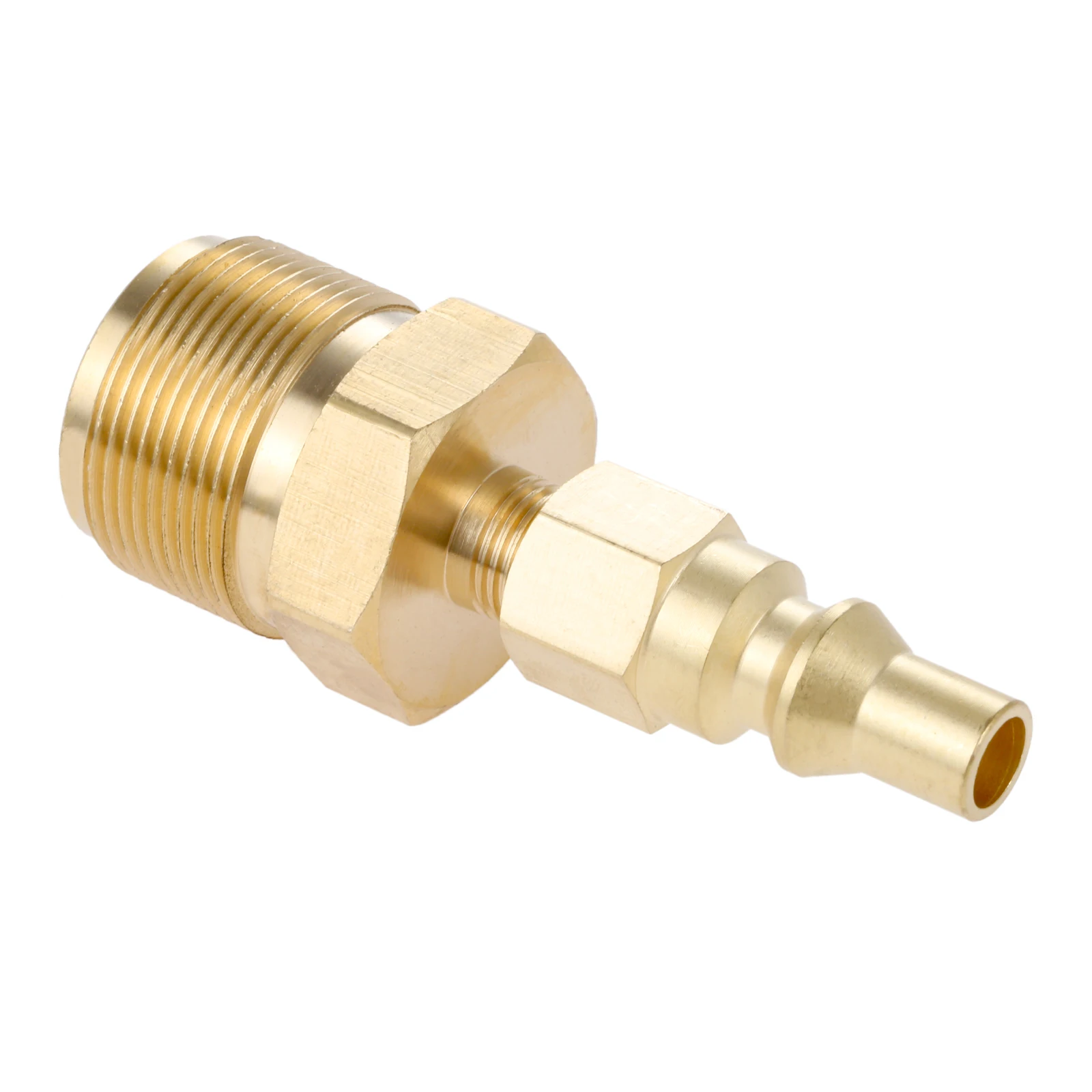 1pc 1/4" Quick Connect Disconnect Plug Brass 1lb Bottle Tank Thread Propane Adapter fit Portable Camper Grill Hook Up RV Trailer