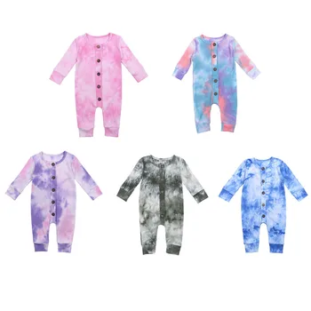 

Fashion Newborn Baby Boy Girl Long Sleeve Gradient Color Button Romper Jumpsuit Outfits Fall Autumn Cotton Clothes