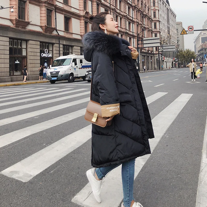 

2018 Winter New Style Korean-style Loose-Fit Mid-length over-the-Knee Slimming down Jacket Cotton-padded Clothes Women's Fashion