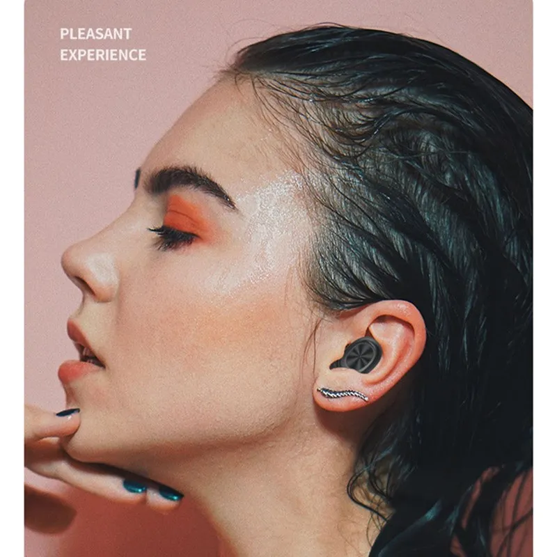 Shoumi TWS Wireless Earphone Bluetooth Headset Stereo in Ear Sports Earbuds with Power Digital Display Touch Mic for Tablet