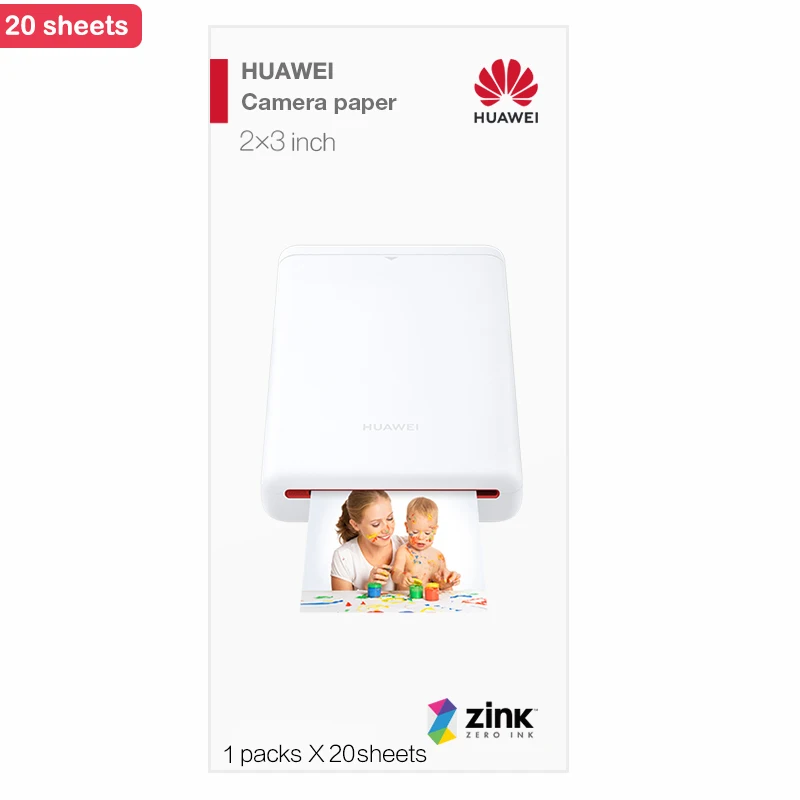 huawei Honor AR портативный карманный принтер для фотографий Zink DIY поделитесь бумагой Bluetooth 4,1 20 в упаковке - Цвет: 20 sheets