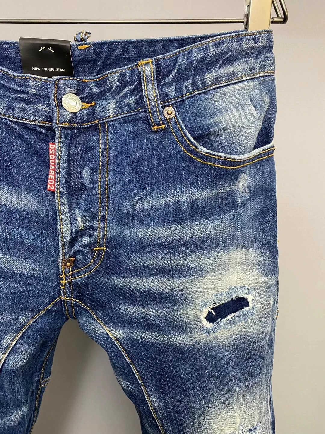 2022 Autumn New Trend Dsquared2 Men's Washed, Worn, Ripped, And Painted  Fashion Jeans A189|Jeans| - AliExpress