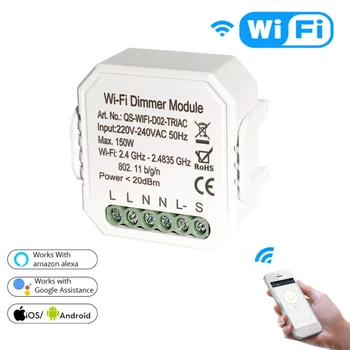 

Tuya DIY Smart WiFi Light LED Dimmer Switch Remote Control 1/2 Way Switch,Works with Alexa Echo Google Home