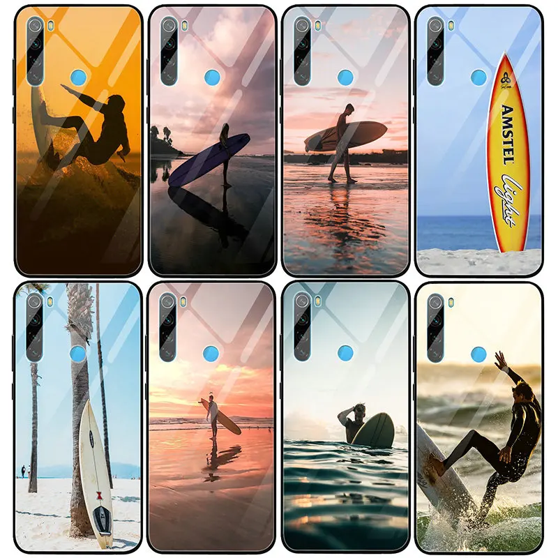 Чехол для Xiaomi Mi Redmi Note 4 4X 5 5A 6 7 7A 8 8A 9 SE Pro Lite из закаленного стекла доски серфинга на