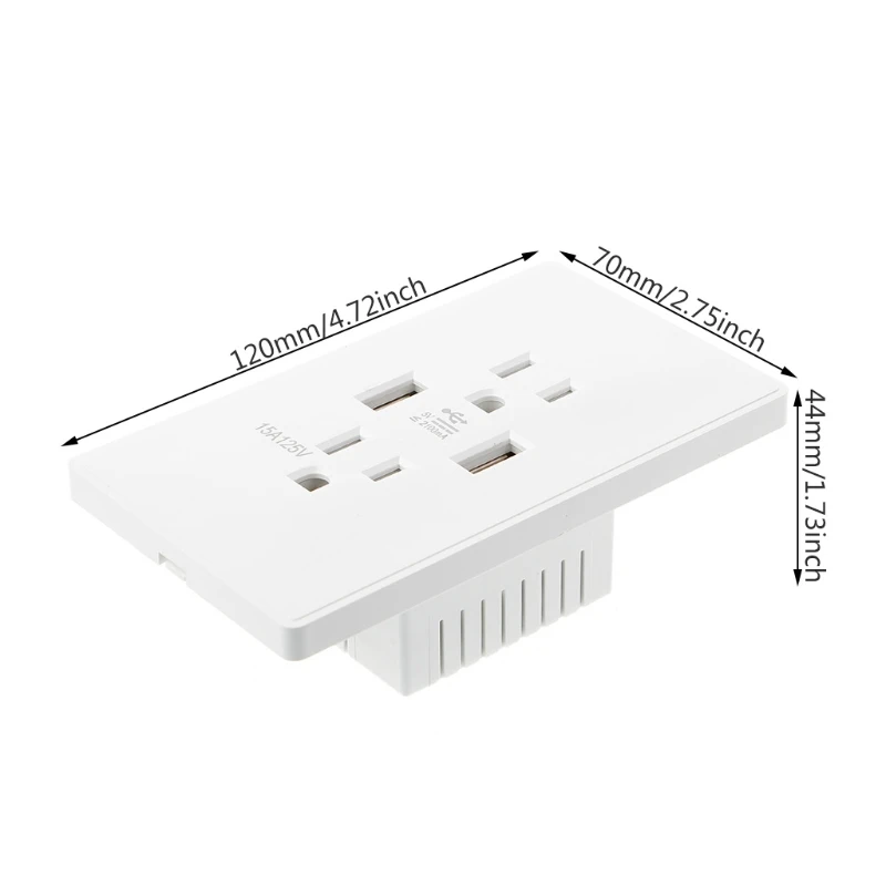 

High Speed Wall Socket US Plug Dual USB Port Charger Outlet Resistant AC Plate Panel Y1QB