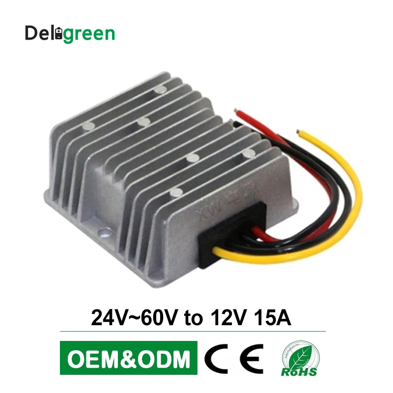 

24V 36V 48V 60V to 12V 15A DC DC Converter Regulator Car Step up Reducer Buck converter power supply