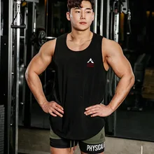 Стиль, спортивный жилет для тренировок, бега, фитнеса, чистый хлопок, без рукавов, модная рубашка