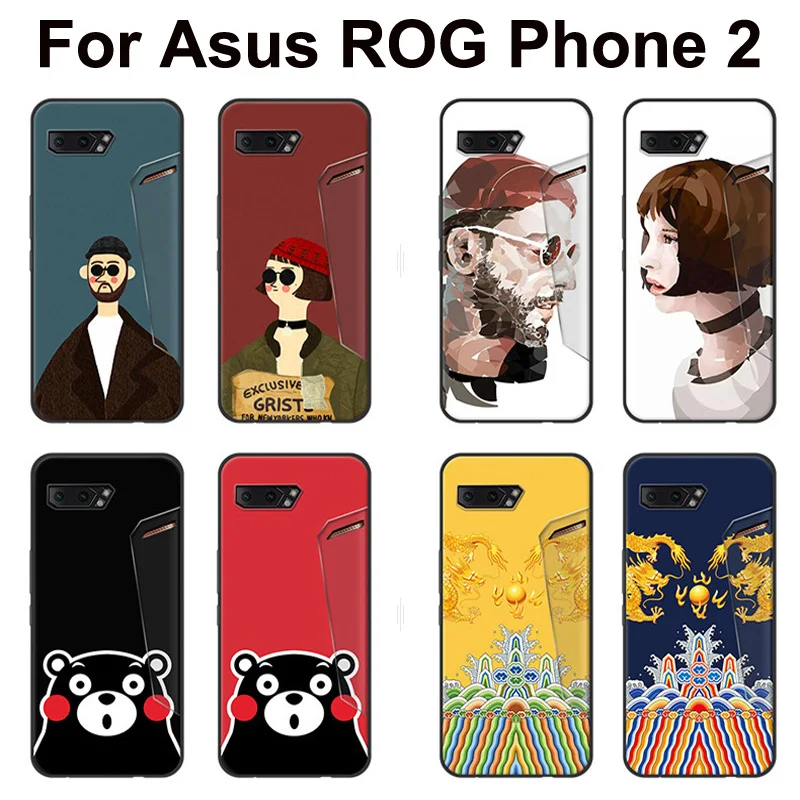 

TPU Phone Shell Case For Asus ROG Phone 2 Painted cartoon Cases ZS660KL Back Cover For Asus ROG Phone II PhoneII bumper case
