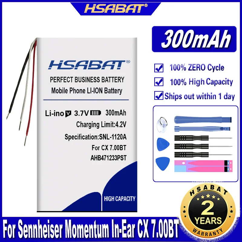 Аккумулятор HSABAT AHB471233PST 300 мА · ч для наушников Sennheiser CX 7.00BT BA 170 | Электроника
