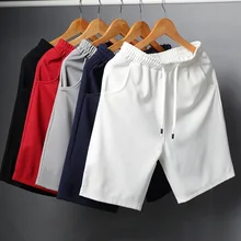 Jodimitty White Shorts Men Japanese Style Polyester Running Sport Shorts for Men Casual Summer Elastic Waist Solid Shorts