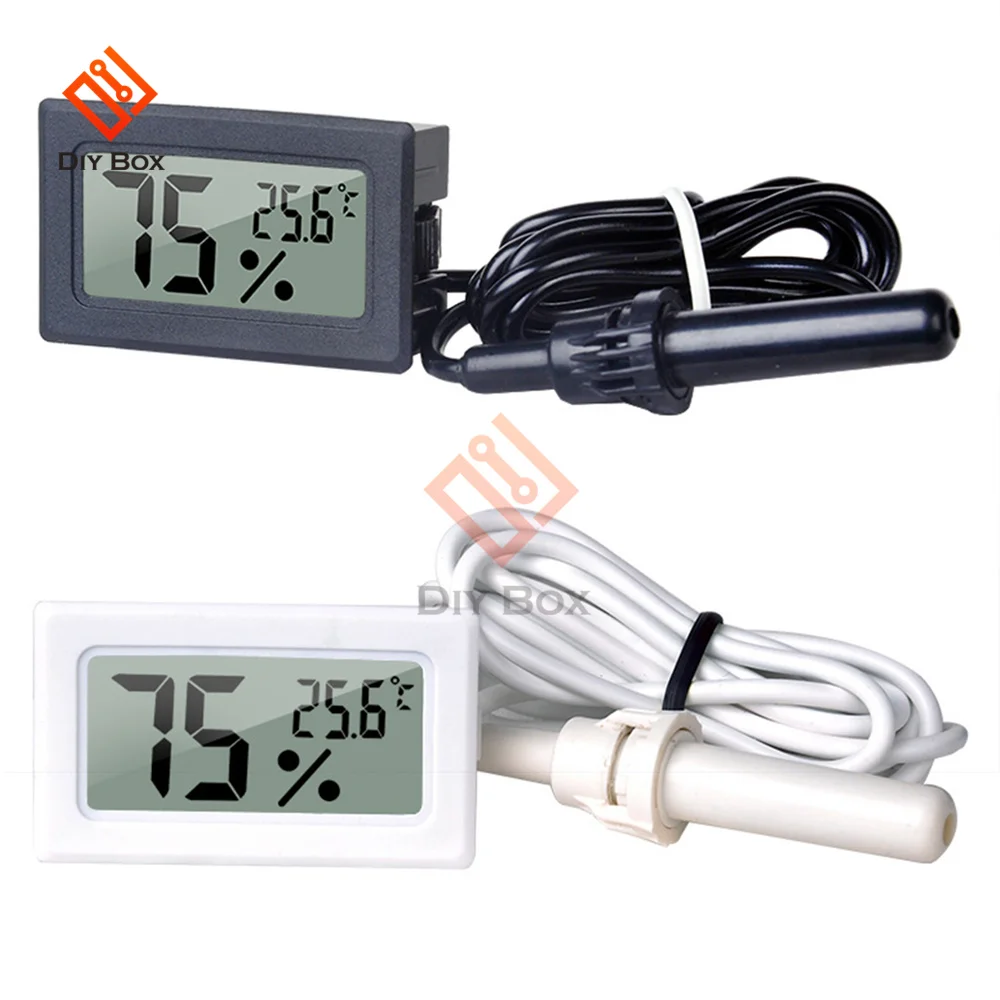 4€30 sur Mini thermomètre LCD numérique intégré hygromètre indicateur de  température intérieur - Noir - Station météo thermomètre pluviomètre -  Achat & prix