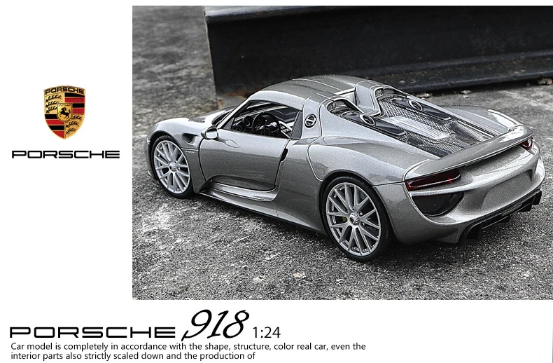 Welly 1:24 Porsche 918 spyder автомобиль сплав модель автомобиля моделирование автомобиля украшение коллекция Подарочная игрушка Литье под давлением модель игрушка для мальчиков