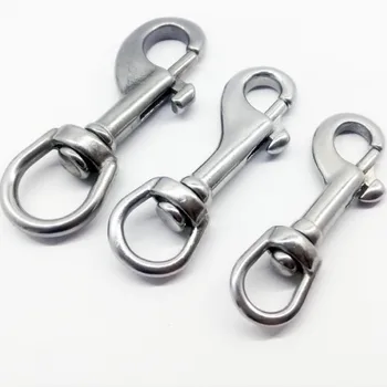 

5pcs Stainless Steel Scuba Diving Clips, Swivel Eye Snap Hook Dive Single Ended Swivel Eye Bolt Hook Buckle Dog Clip WJ602