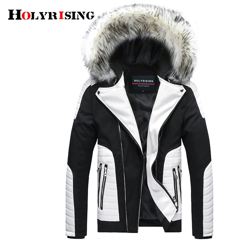 Holyrising Мужская парка Теплая Зимняя верхняя одежда стеганые парки Hombre мягкие мужские стеганые регулируемые с капюшоном для отдыха пальто 18933-5
