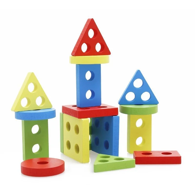 Детские игрушки Обучающие красочные деревянные геометрические сортировочные доски Монтессори детские развивающие игрушки стек строительные головоломки подарок ребенку