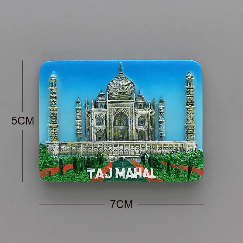 Magnete Frigorifero 3D Taj Mahal India, Souvenir Di Viaggio In Resina, 5x7 Cm - 4