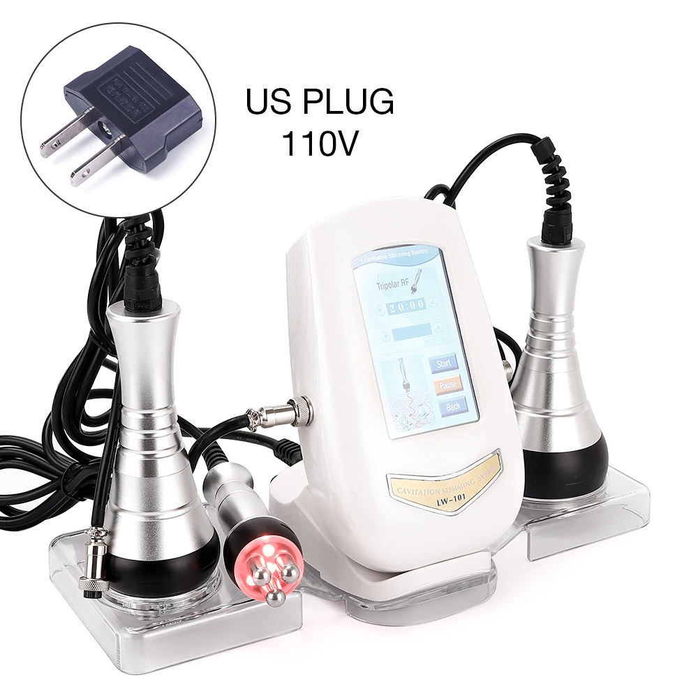 40K Cavitation Ultrasonic Weight Loss Beauty Machine Multipolar RF Skin Rejuvenation Skin Lifting Tighten Anti-wrinkle Massage - Цвет: US Plug