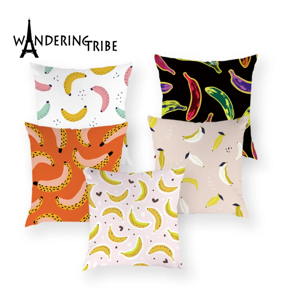 Cartoon Fruit Cushion Cases Yellow Banana Decoration Throw Pillows Case Home Sofa Cushions Cover Nordic Pillow Covers Cojines | Дом и сад