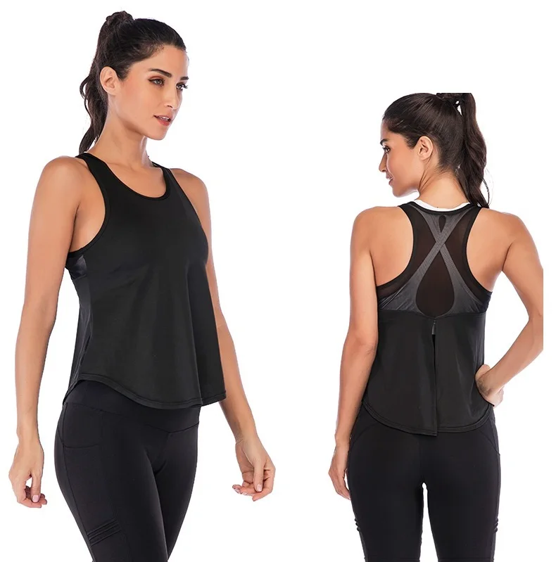 Женская одежда для фитнеса, спорта рубашка без рукавов Топ для бега GymShirt жилет спортивная майка, спортивная одежда, майка быстросохнущая
