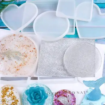 

18Pcs Epoxy Resin Molds For DIY Silicone Coasters Mold Set Pendant Table Crafts Making Mold Molds Home Epoxy Decor Resin H1X8